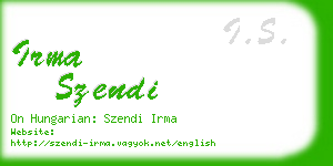 irma szendi business card